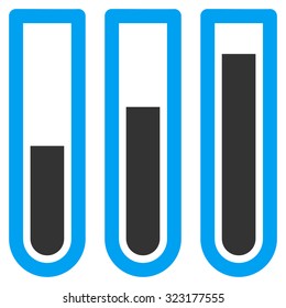 Blood Analysis vector icon. Style is bicolor flat symbol, blue and gray colors, rounded angles, white background.