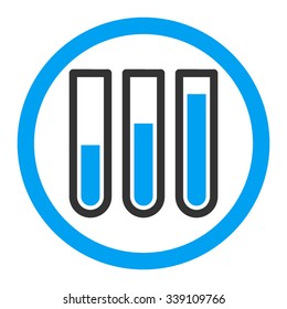 Blood Analysis vector icon. Style is bicolor flat rounded symbol, blue and gray colors, rounded angles, white background.