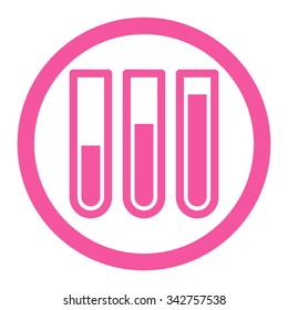 Blood Analysis vector icon. Style is flat rounded symbol, pink color, rounded angles, white background.