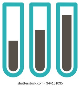 Blood Analysis vector icon. Style is bicolor flat symbol, grey and cyan colors, rounded angles, white background.