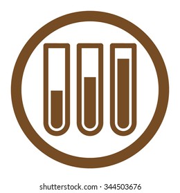 Blood Analysis vector icon. Style is flat rounded symbol, brown color, rounded angles, white background.
