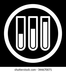 Blood Analysis vector icon. Style is flat rounded symbol, white color, rounded angles, black background.