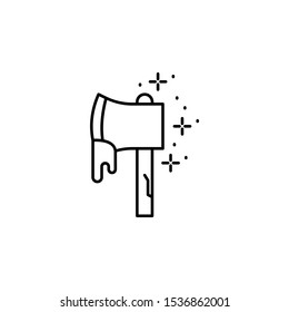 blood, ax icon. Simple line, outline vector of horror icons for ui and ux, website or mobile application