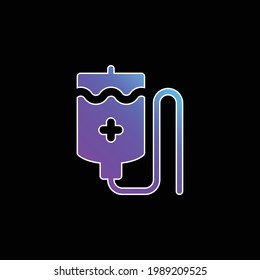 Icono del vector de gradiente azul de la bolsa de sangre