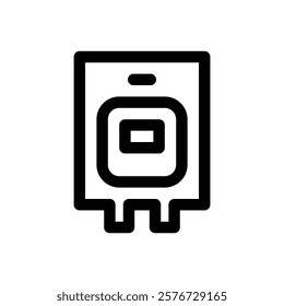 Blood bag. Editable stroke vector icon.
