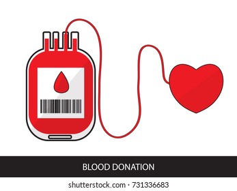 blood bag and heart vector