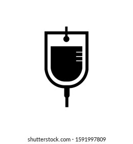 Blood bag icon flat style