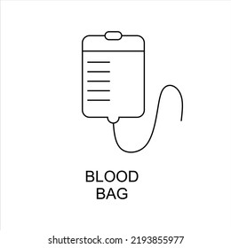 Blood Bag Icon. Intravenous Icon Vector Isolated On A White Background. Infusion Symbol Sign, Blood Bag, Infusion Bag In Trendy Linear Style For Web And Mobile Apps