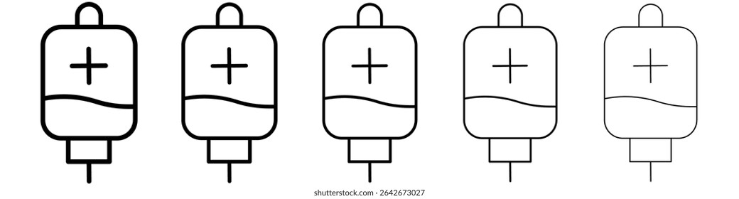 blood bag icon isolated vector on white background set