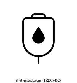 Blood bag icon, iv bag icon vector design template
