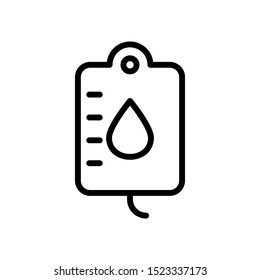 Blood bag icon, iv bag icon vector design template