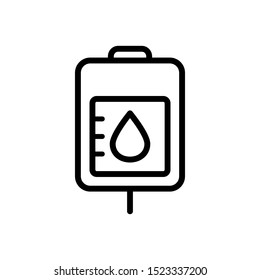 Blood bag icon, iv bag icon vector design template