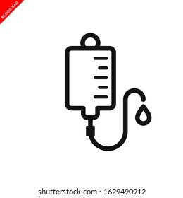 blood bag icon, iv bag icon vector logo template in trendy flat style 