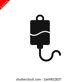 Symbol für Blutbeutel, Logo-Vorlage für die Vektorillustration des iv-Beutels im trendigen, flachen Stil 