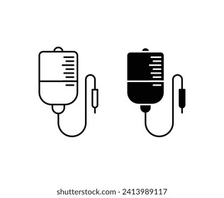 Blood Bag Icon Set. Vector illustration