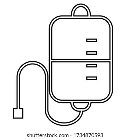 
icono de la bolsa de sangre, con un diseño sencillo. tema de los donantes de sangre.