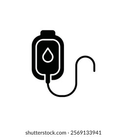 Blood bag icon Vector flat thin line illustration