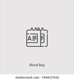 blood bag icon vector icon.Editable stroke.linear style sign for use web design and mobile apps,logo.Symbol illustration.Pixel vector graphics - Vector