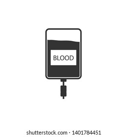 Blood bag icon. Vector illustration, flat design.