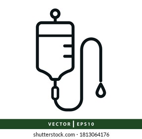 Plantilla de diseño del logotipo del vector del icono de la bolsa de sangre