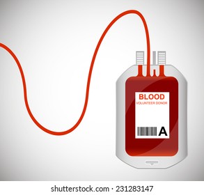 Blood Bag isolated on white. Vector illustrator EPS