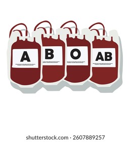 Blood bag with label different blood