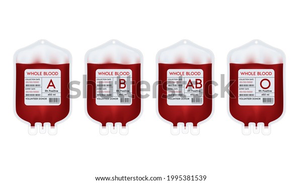 Blood Bag Label Different Blood Group Stock Vector (Royalty Free ...