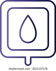 Blood Bag Line Gradient Vector Icon Design