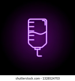 blood bag line icon. Elements of Medicine in neon style icons. Simple icon for websites, web design, mobile app, info graphics