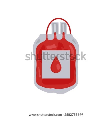 Blood Bag, Medicine Flat Vector Illustration - Isolated