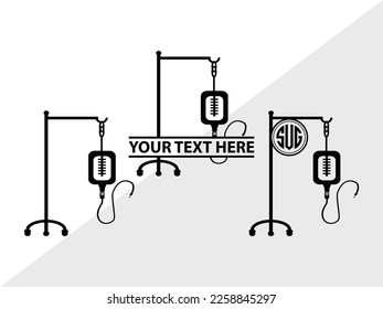 Blood Bag Monogram Vector Illustration Silhouette