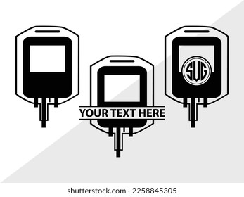 Monogramm-Vektor-Illustration der Bluttasche Silhouette