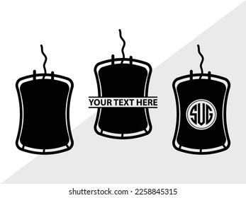 Blood Bag Monogram Vector Illustration Silhouette