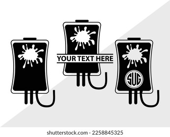 Blood Bag Monogram Vector Illustration Silhouette