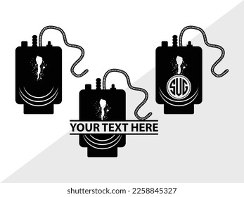 Blood Bag Monogram Vector Illustration Silhouette