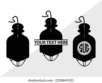 Bolsa de sangre Monograma Vector Ilustración Silhouette