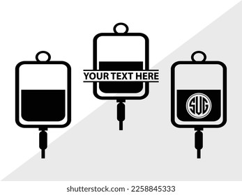 Blood Bag Monogram Vector Illustration Silhouette