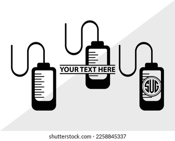 Blood Bag Monogram Vector Illustration Silhouette