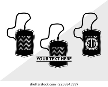 Blood Bag Monogram Vector Illustration Silhouette