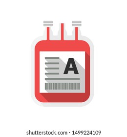 Blood bag in shadow flat style isolated vector