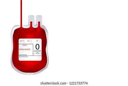 The blood from the blood bag is in the shape of the image, the background is white.