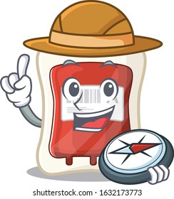 Blood bag stylized Explorer having a compass