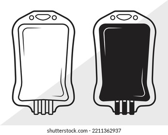 Blood Bag SVG Printable Vector Illustration
