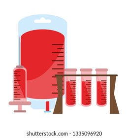 blood bag and test tubes