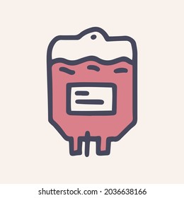 diseño de iconos de color simple para el vector de la bolsa de sangre