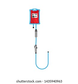 Blood bag vector flat icon donate hospital medical. Donor aid clinic drop red symbol. Plastic container iv emergency help