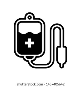 Blood Bag Vector Icon Design Template