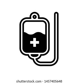 Blood Bag Vector Icon Design Template