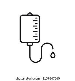 blood bag vector icon, IV bag in trendy flat style 