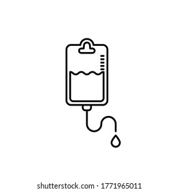 blood bag vector icon, IV bag in trendy flat style